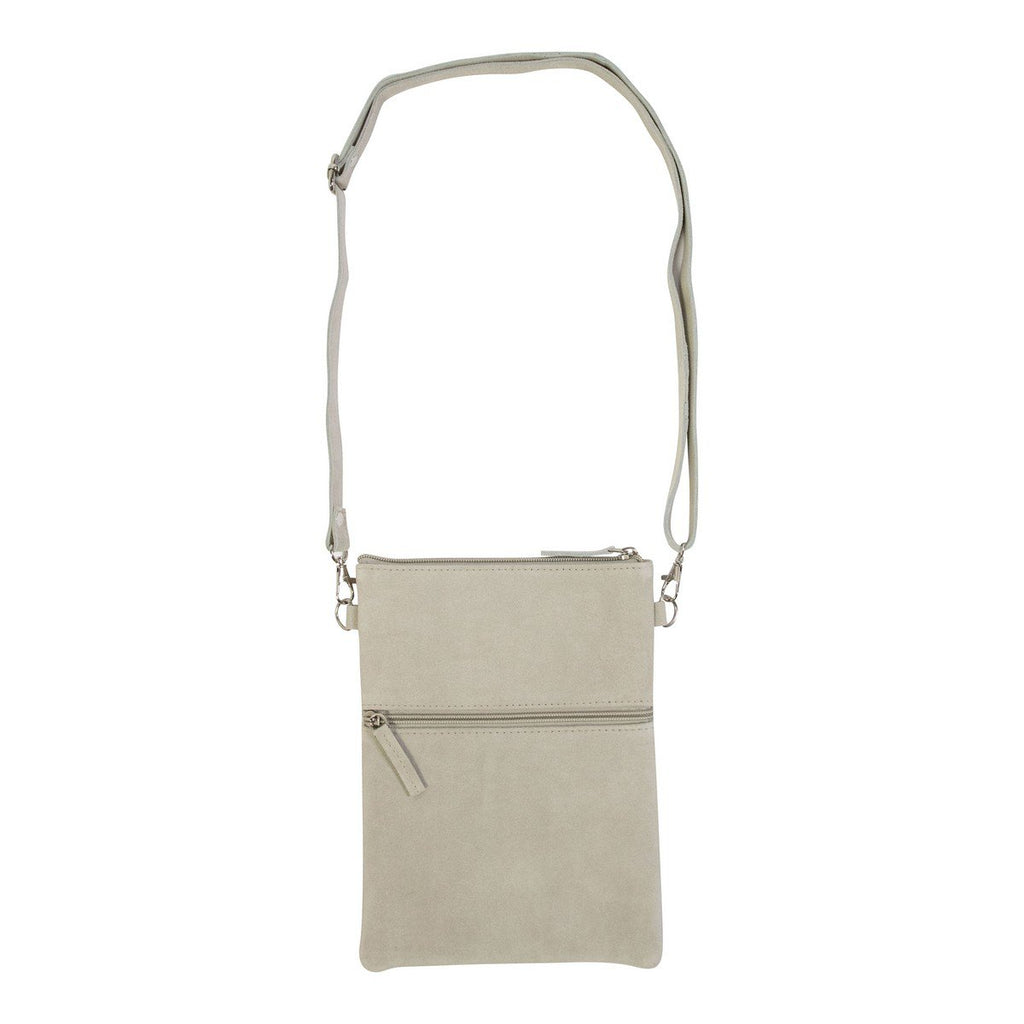 Crossbody tas verticaal geweven sand 23x17cm (bos taurus taurus)