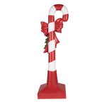 Kerstdecoratie Beeld Zuurstok 100 cm Rood Wit Polyresin Kerstfiguren