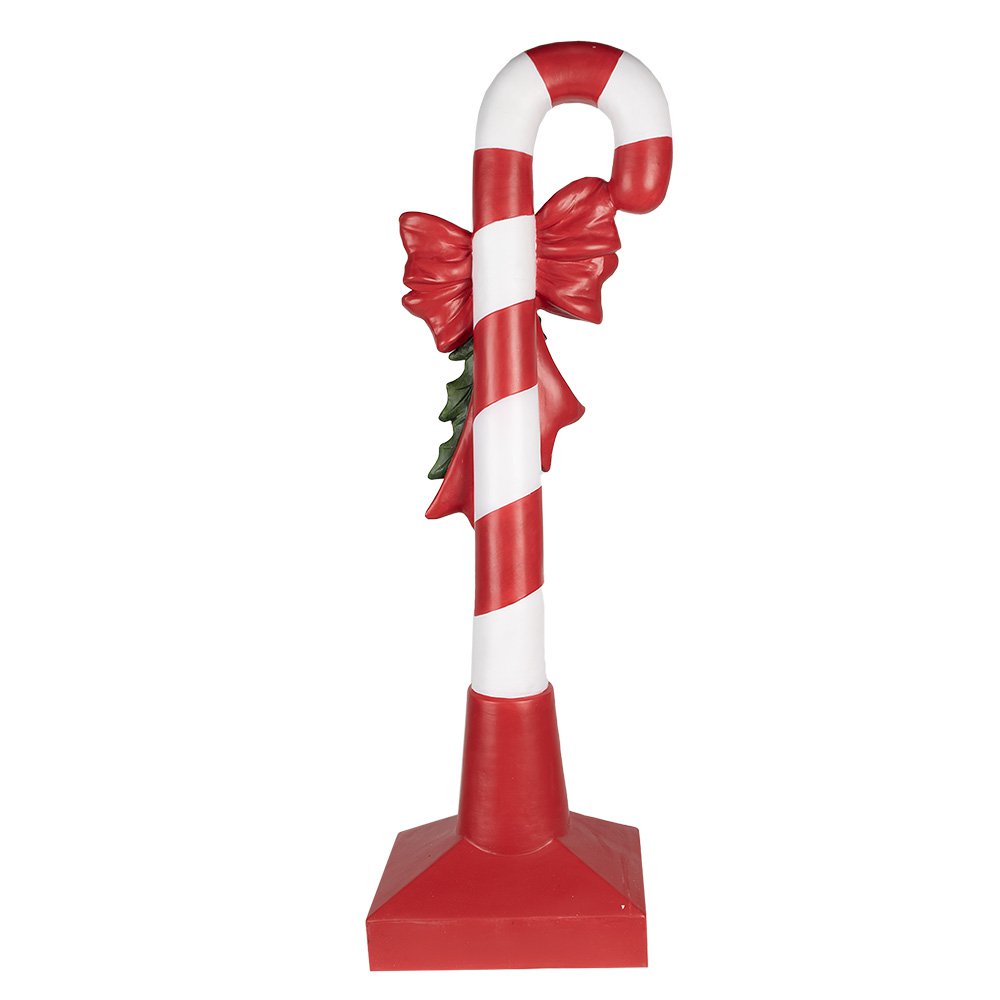 Kerstdecoratie Beeld Zuurstok 100 cm Rood Wit Polyresin Kerstfiguren