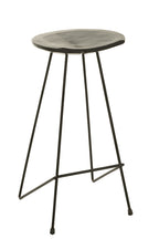 J-Line Barstoel Teak Hout/Ijzer Zwart