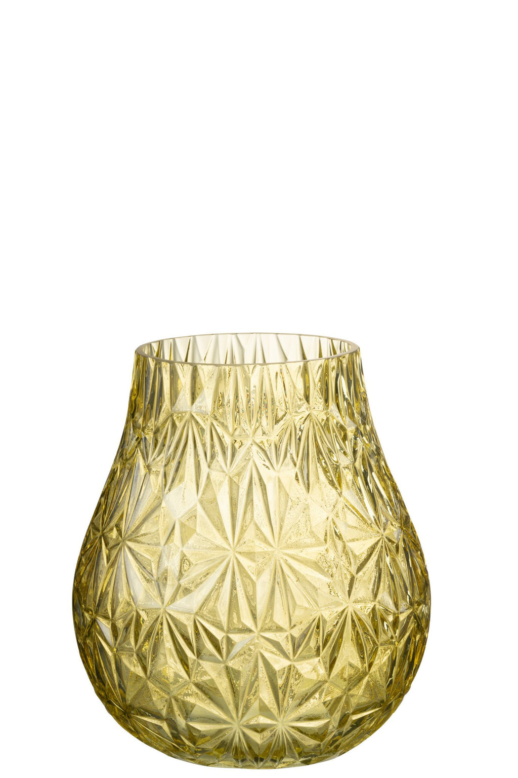 J-Line vaas Nox Geslepen - glas - geel - small - 22.5 cm hoog