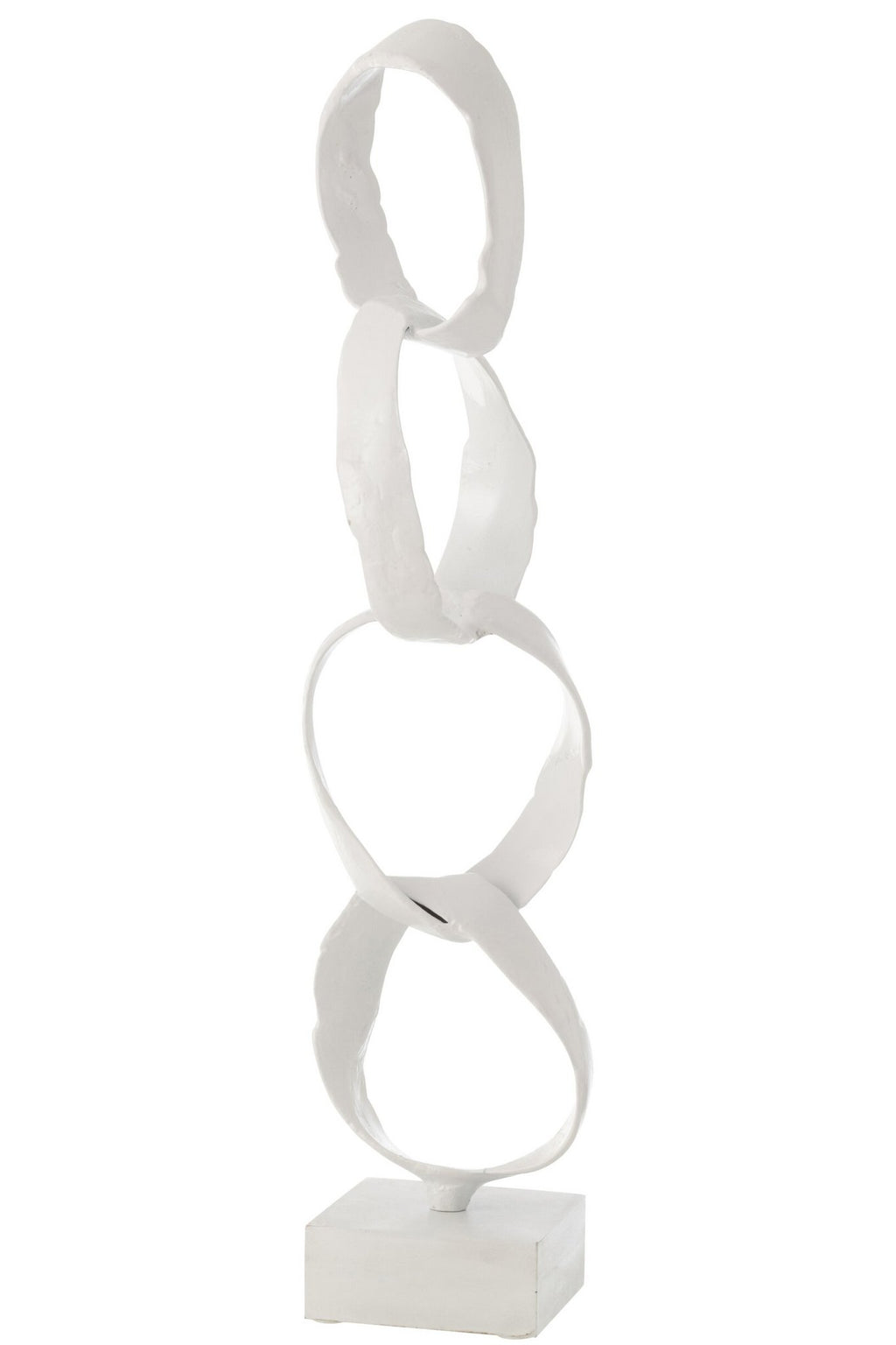 J-Line decoratie Figuur Ringen op voet - aluminium - wit - large
