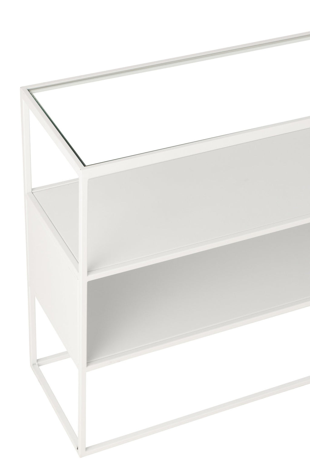 J-Line console Vierkant - metaal/glas - wit
