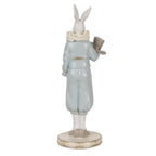 Decoratie Beeld Konijn 31 cm Wit Blauw Kunststof