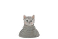 J-Line figuur Kat Bust Sweater - polyresin - blauw/wit