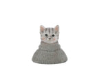 J-Line figuur Kat Bust Sweater - polyresin - blauw/wit
