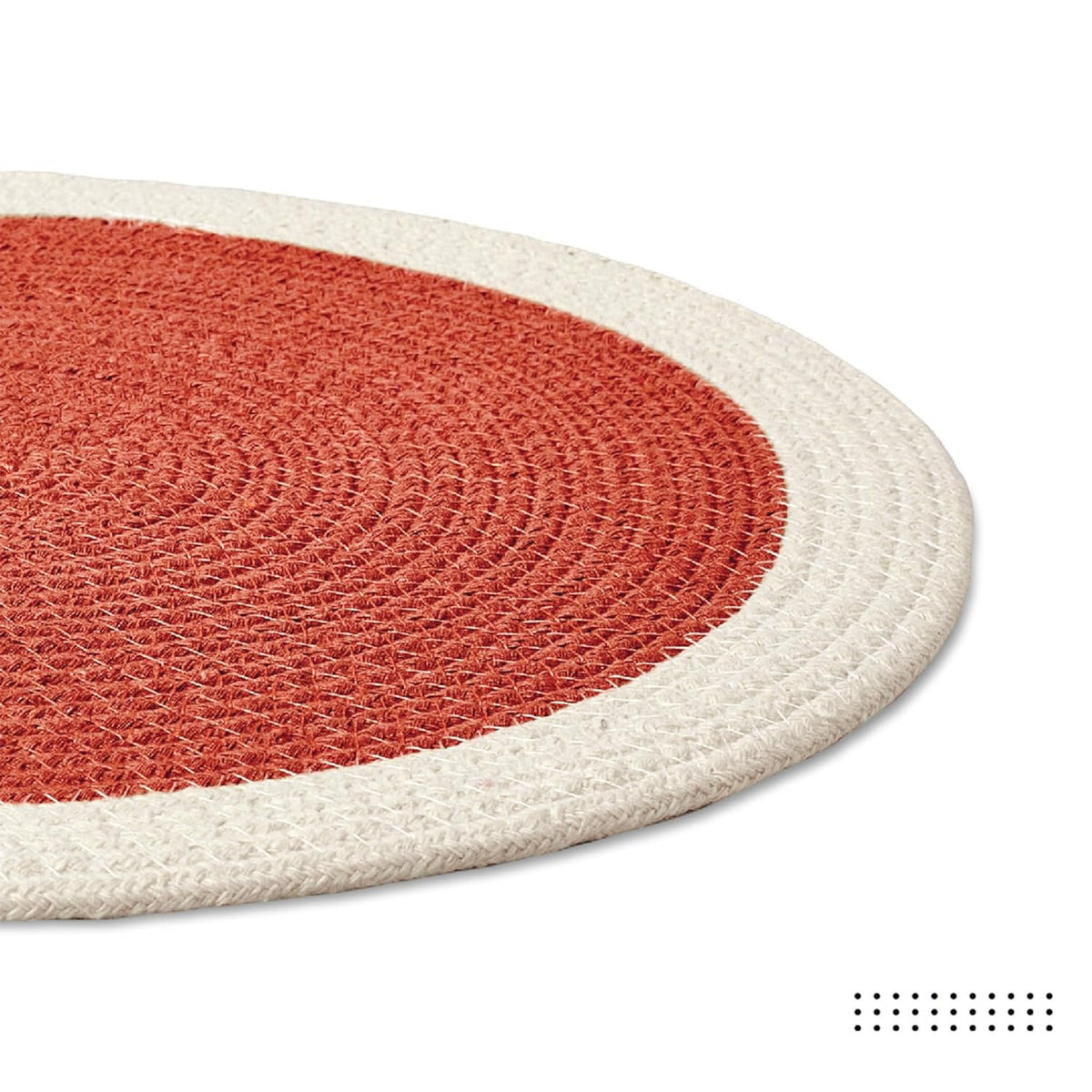 Eetplacemats – Katoenen geribbeld hittebestendig – 32 cm ronde set van 4
