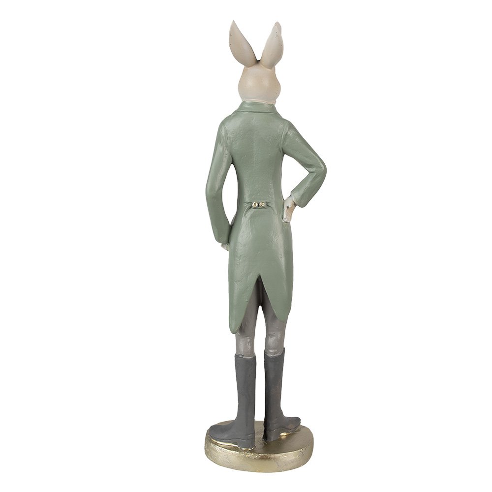 Beeld Konijn 20 cm Beige Groen Polyresin Paasdecoratie
