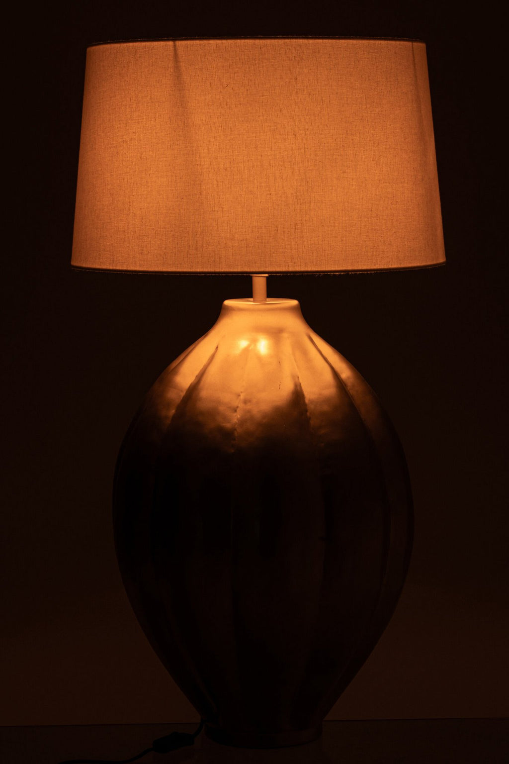J-Line Geribbelde tafellamp - aluminium - goud
