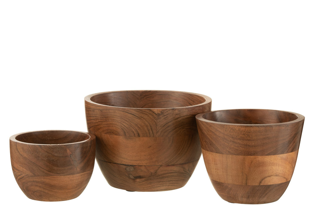 J-Line kom Kota Acacia - hout - naturel - large
