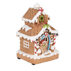 Kerstdecoratie met LED-verlichting Gingerbread house 11x10x17 cm / 2xAA Bruin Kunststof