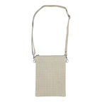 Crossbody tas verticaal geweven sand 23x17cm (bos taurus taurus)