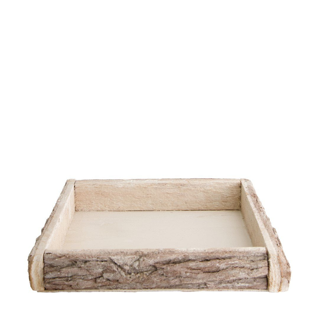Berkenhouten bord 25x25x4cm naturel wash