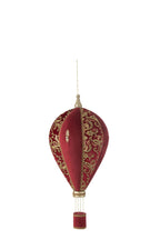 J-Line decoratie Heteluchtballon - polyfoam/textiel - rood/goud - M