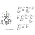 Kroonluchter Ø 85x120/230 cm Transparant Metaal Hanglamp