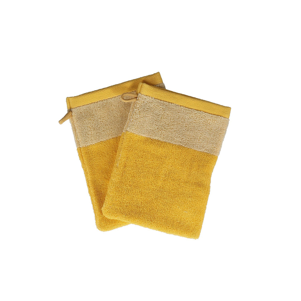 Washandschoen 15x21cm zonnig geel Pixie - Set van 2