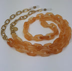 Brillenkoord acrylic chain verguld