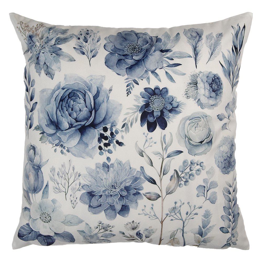 Sierkussen 45x45 cm Wit Polyester Bloemen Kussenhoes met Kussenvulling