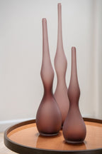 J-Line vaas - glas - bordeaux - 3 stuks