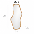 Smooth Curve wandspiegel in natuurlijk mangohout 90x170 cm