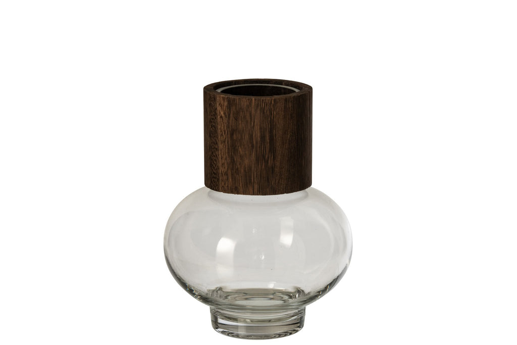 J-Line Vaas Jim - glas - donkerbruin/transparant - small