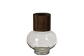 J-Line Vaas Jim - glas - donkerbruin/transparant - small