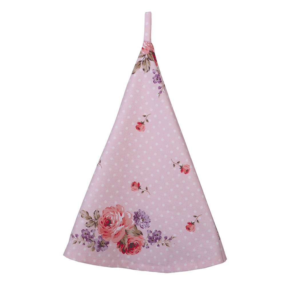 Theedoek Ø 80 cm Roze Paars Katoen Rozen Vaatdoek