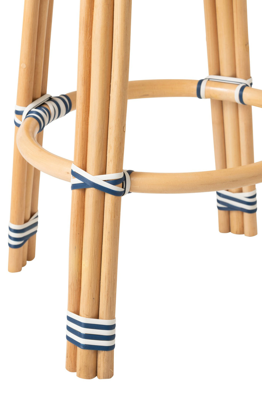 J-Line kruk geometrisch - rotan - wit