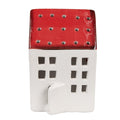 Decoratie Beeld Huis 8x7x12 cm Wit Rood Kunststof