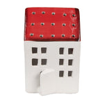 Decoratie Beeld Huis 8x7x12 cm Wit Rood Kunststof