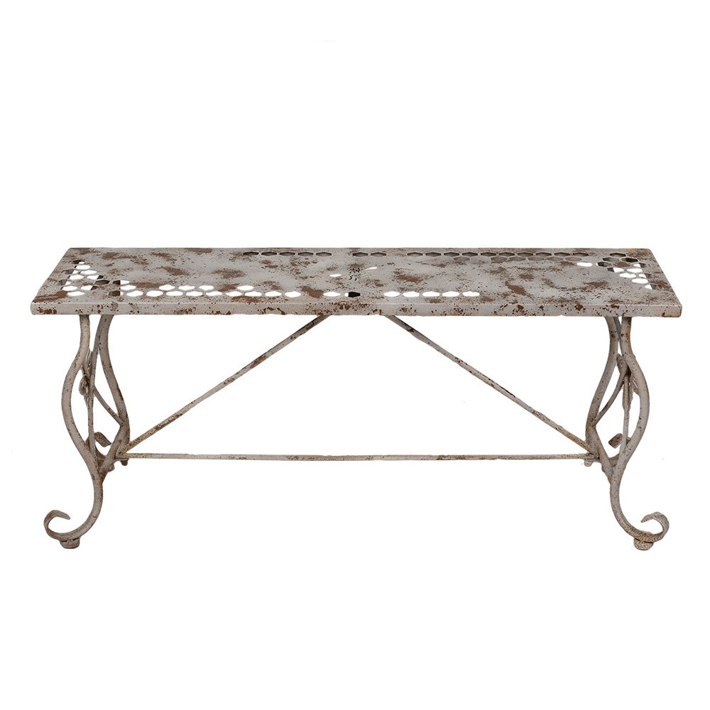 TuinBank 105x35x44 cm Wit Bruin Metaal