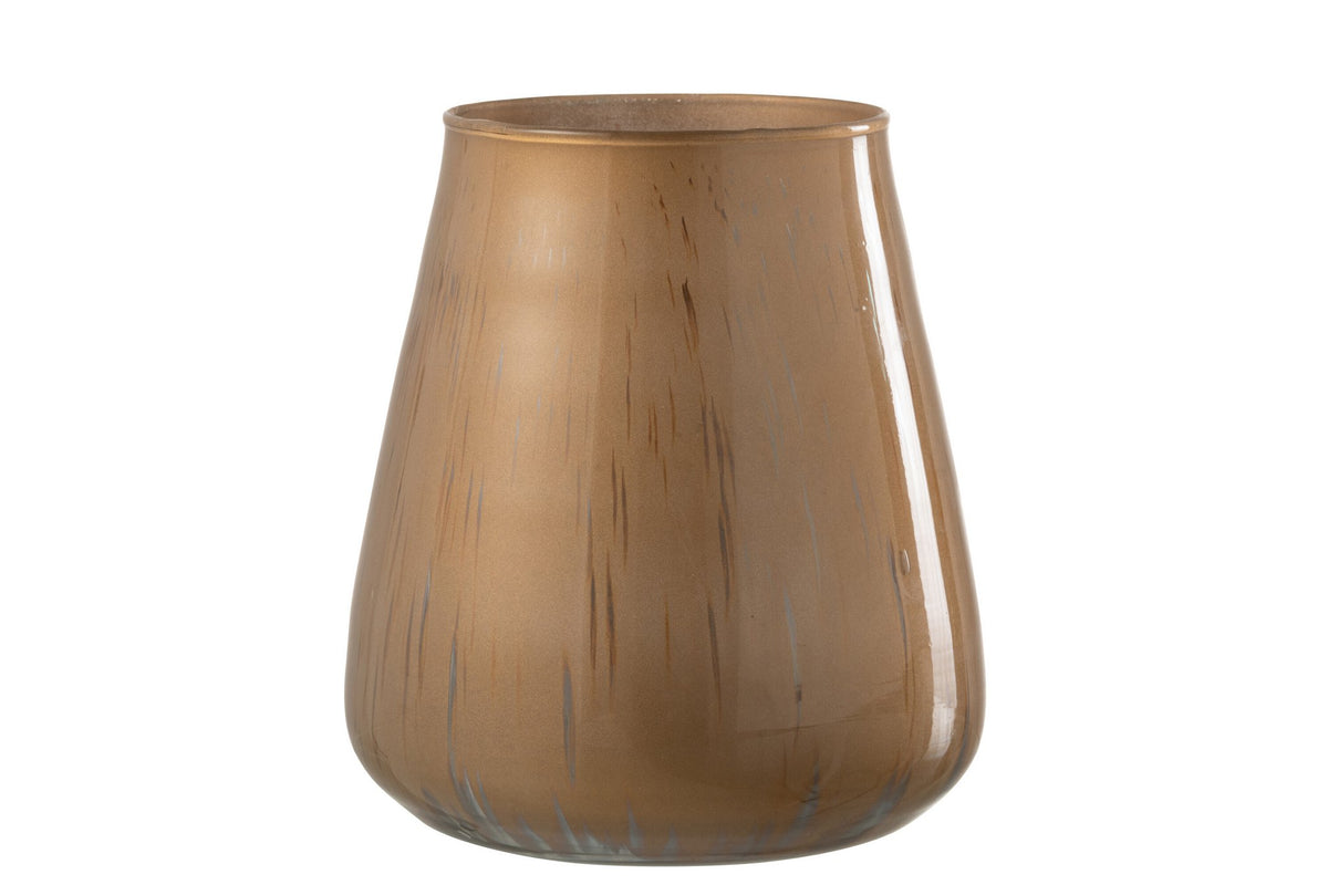 J-Line windlicht Antiek - glas - bruin - large
