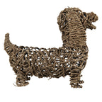 Beeld Hond 32x17x30 cm Bruin Rotan