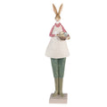 Beeld Konijn 9x7x36 cm Beige Groen Polyresin