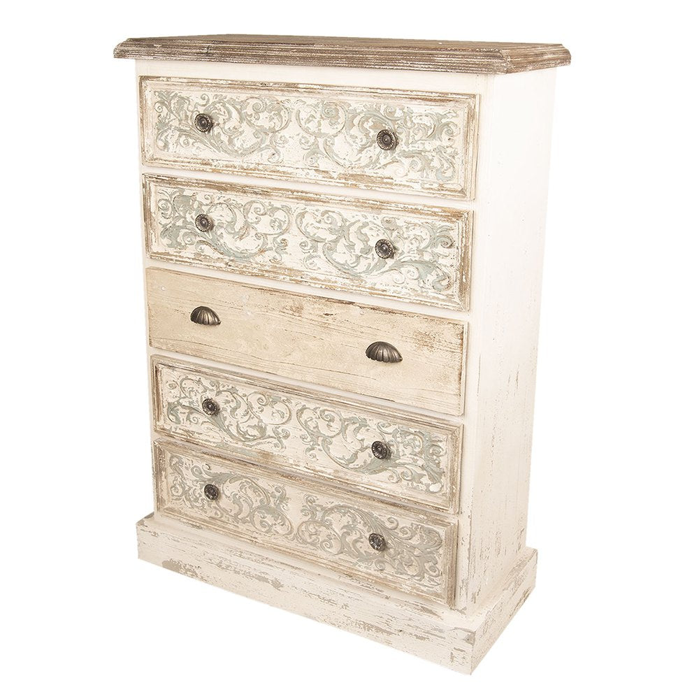 Dressoir 85x36x120 cm Wit Hout Ladekast
