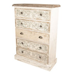 Dressoir 85x36x120 cm Wit Hout Ladekast
