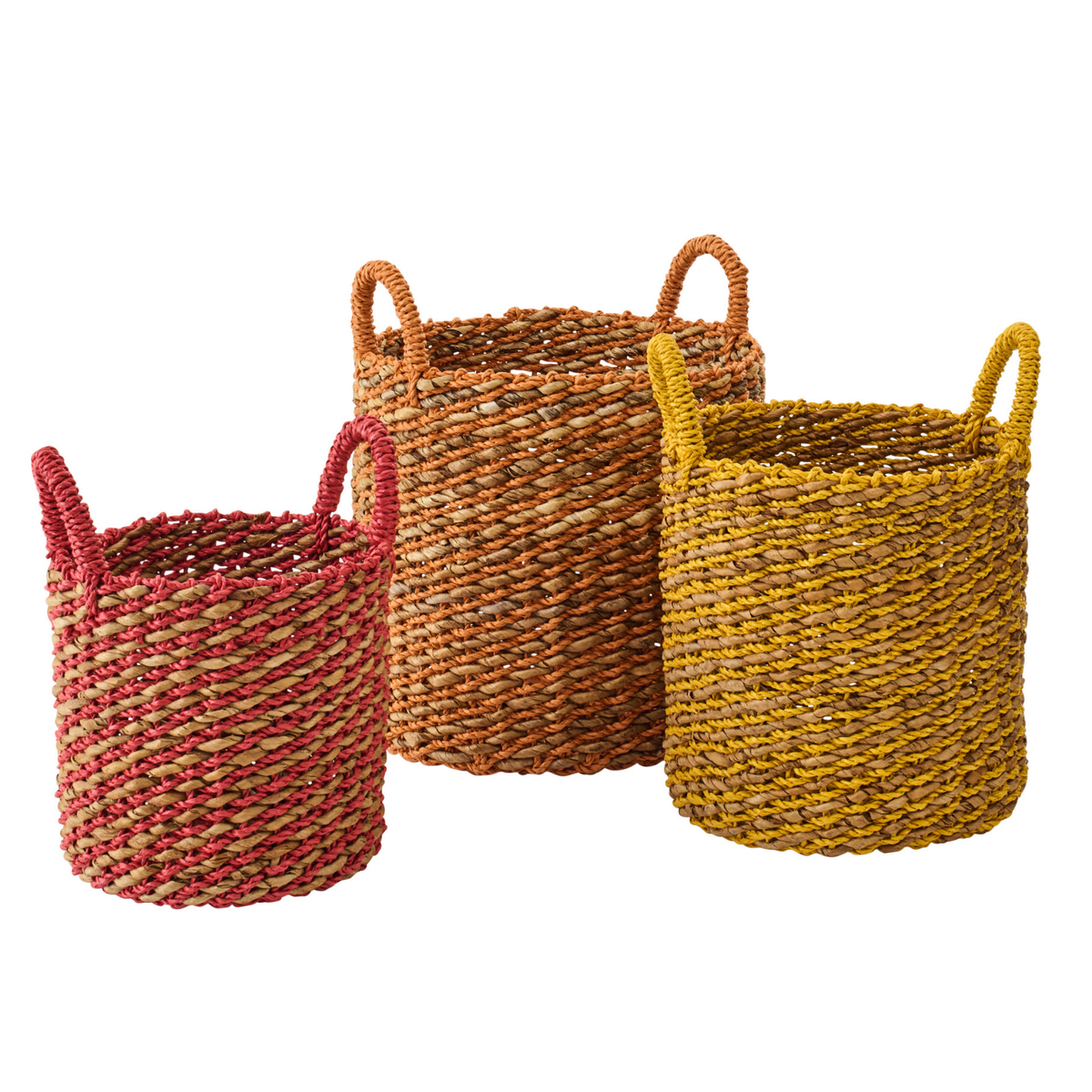 J-Line mand - zeegras - mix - set van 3