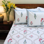 Laken | Katoenen handblok Garden Blooms | Set van 3