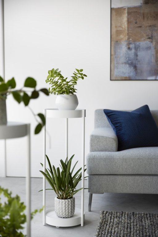 Yamazaki Tower Plantenstandaard 2-laags op wielen
