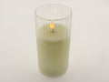 Led kaars in geribbeld glas 15 cm