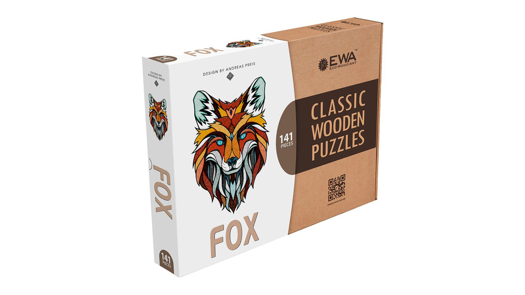 Eco Wood Art (EWA) Houten Legpuzzel, Fox, 1188, 40x28x0,5cm Kartonbox