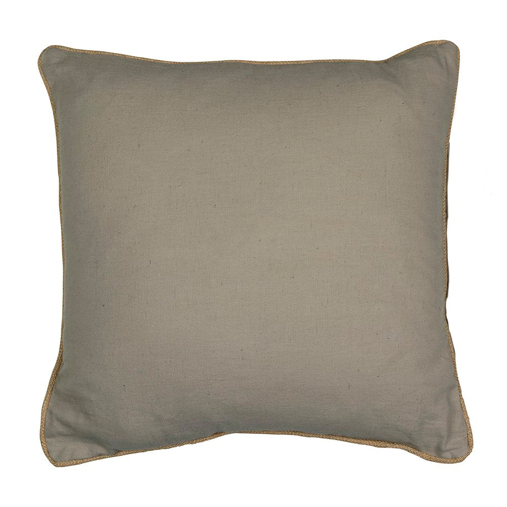 Kussen beige met jute bies 45x45cm*