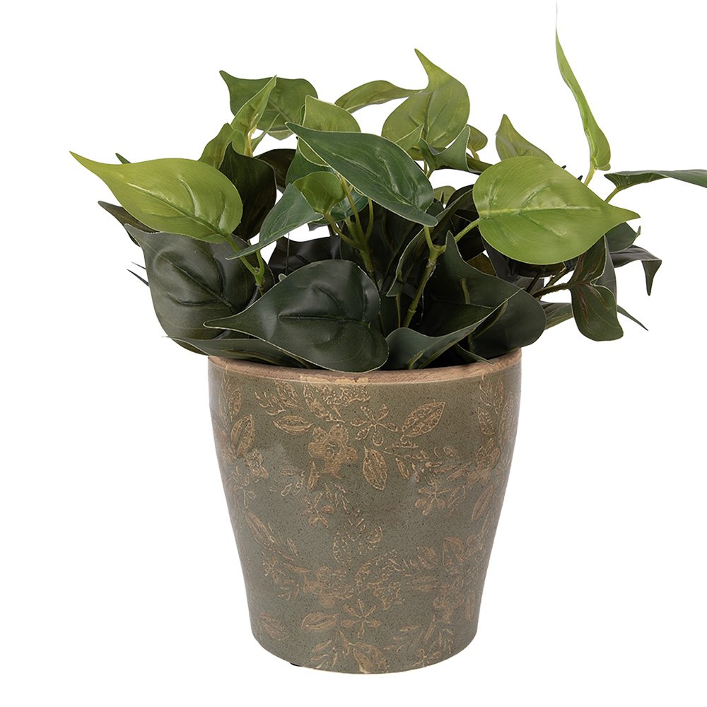 Bloempot Ø 14x13 cm Groen Keramiek