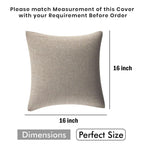 Set van 5 - Decoratieve kussenhoezen – stof met jutetextuur en verborgen ritssluiting – 16x16 inch