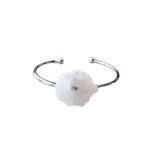 Dames set armband en ring met witte Agaat