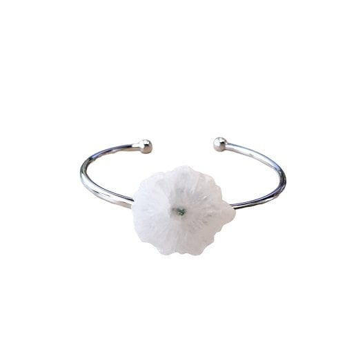 Dames set armband en ring met witte Agaat