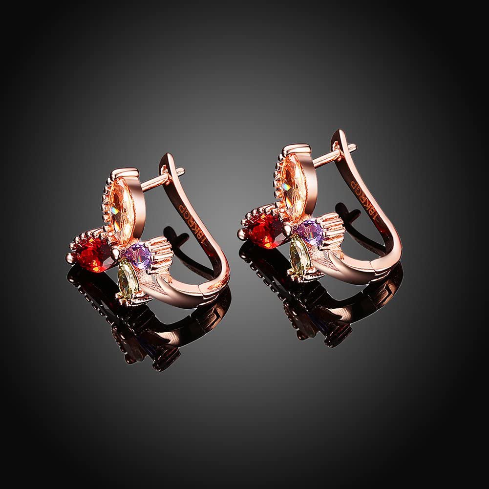 Vliegende vlinderoorbellen – mode-sieraden – 18K roségoud verguld – Zwitserse AAA-zirkonen