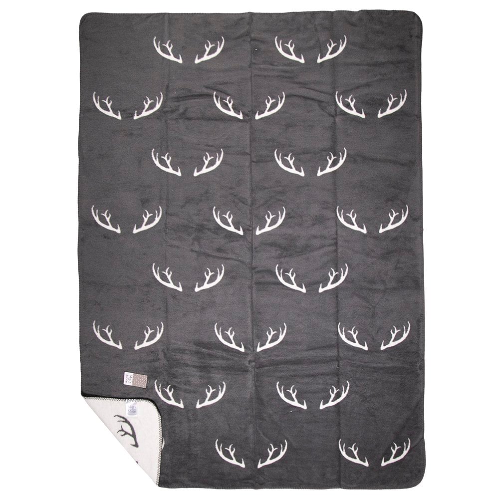 Plaid gewei grijs xl 150x200cm