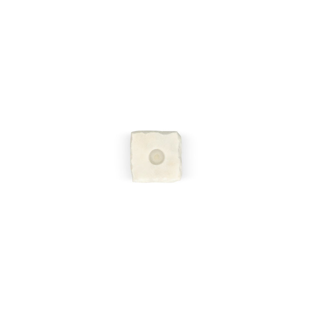 Kaarshouder 8x8xH8cm marmer wit Opus