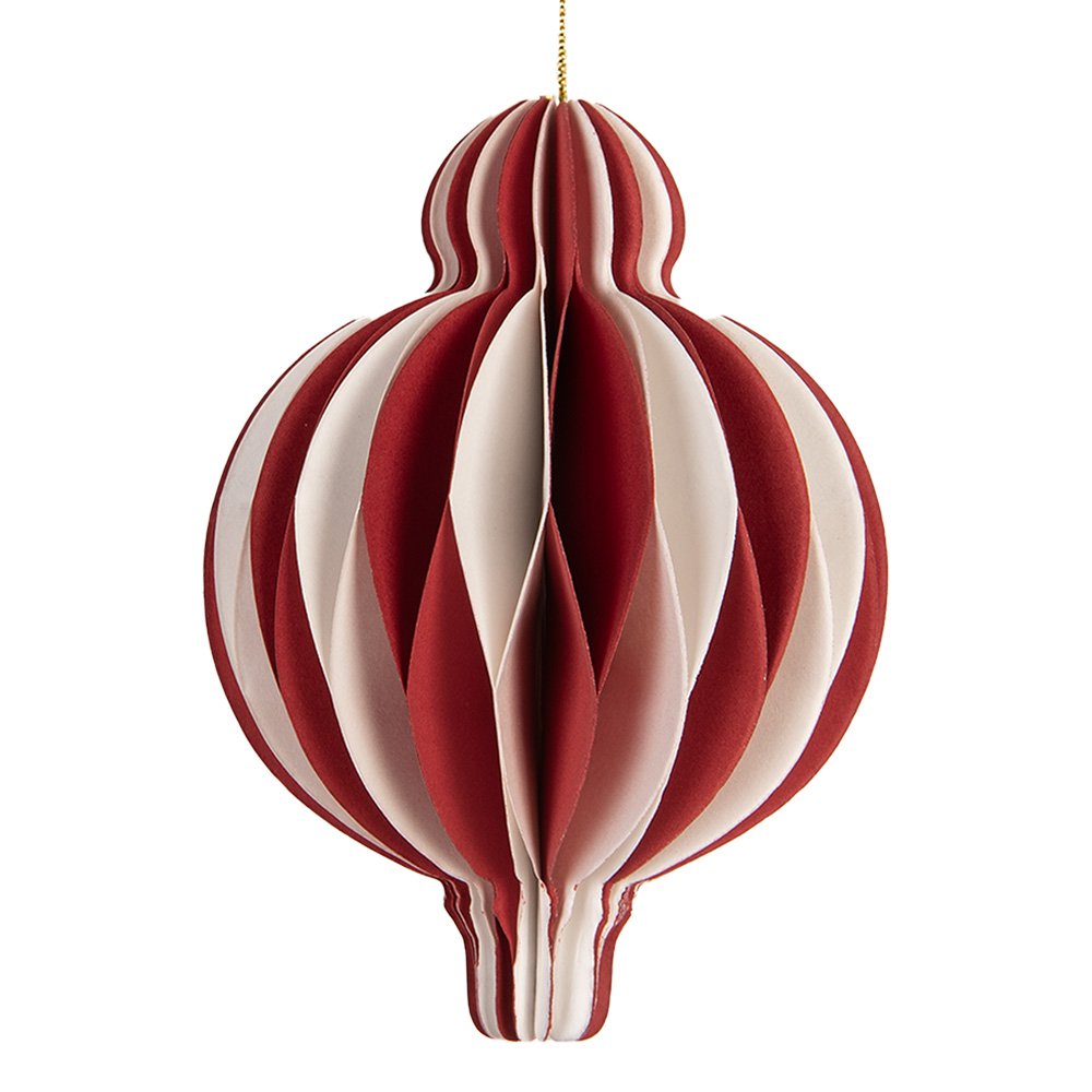 Kersthanger Ø 7x10 cm rood met papieren